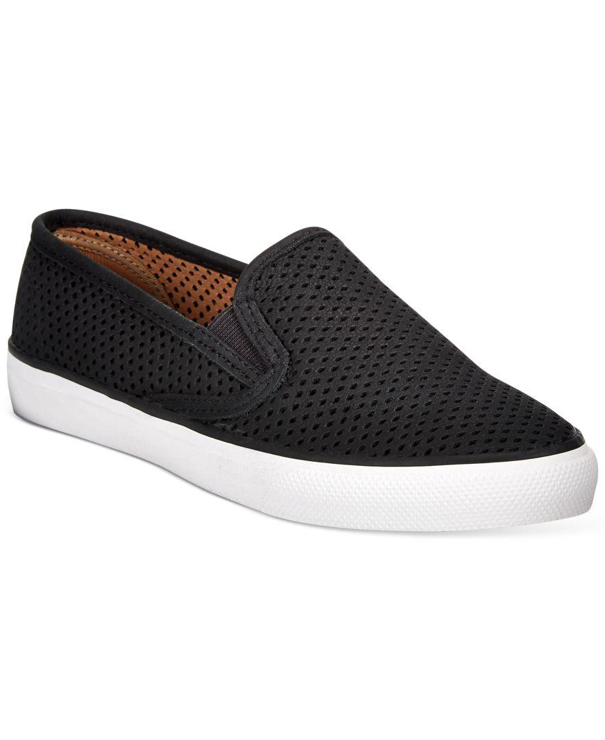 black flat slip on sneakers